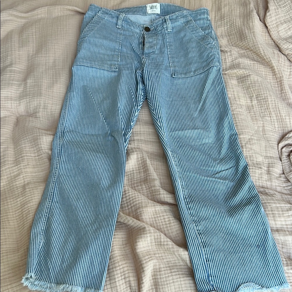 Blue and White Striped Pants